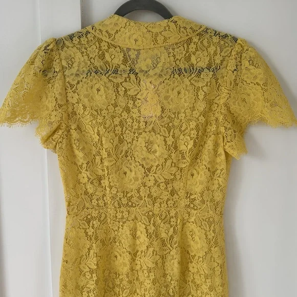 ⚡️⚡️⚡️SOLD⚡️⚡️⚡️⚡️⚡️NWT Doen Sohana yellow lace midi dress Size M - Picture 10 of 14